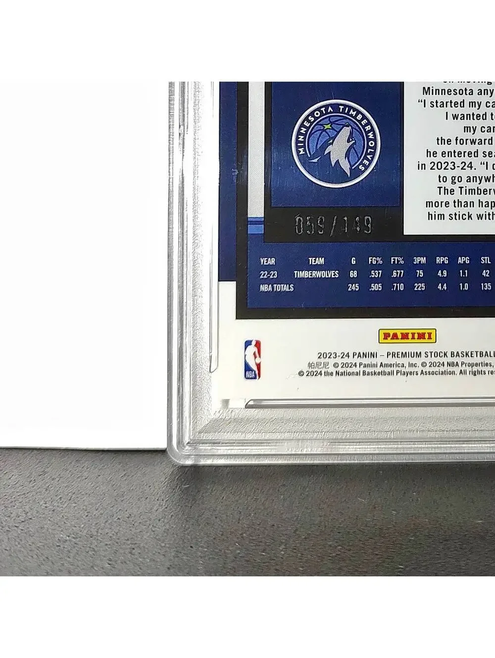 Naz Reid 2023 Panini Hoops Premium #221 59/149 Red Disco Prizm PSA 10 Gem Mint